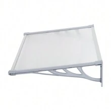 LIVINGANDHOME Living And Home Door Window Awning Canopy Rain Cover - 150cm W x 90cm D x 28cm H  White - View 9