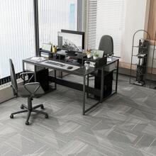 Escritorio De Computadora Oficina Con Estante Almacenamiento - Negro - Ver 3