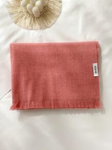1pc Faux Cashmere Solid Color Short Tassel Scarf For Women, Fashionable Shawl Wrap Warm Neck Scarf, Suitable For Fall/Winter Accessories Women