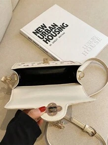 Túi Tote Pu cao cấp thời trang với hình vuông đa năng và họa tiết anh đào dễ thương, hoàn hảo để đi mua sắm, hẹn hò hoặc đeo chéo cho các cô gái. - trắng - Xem 5
