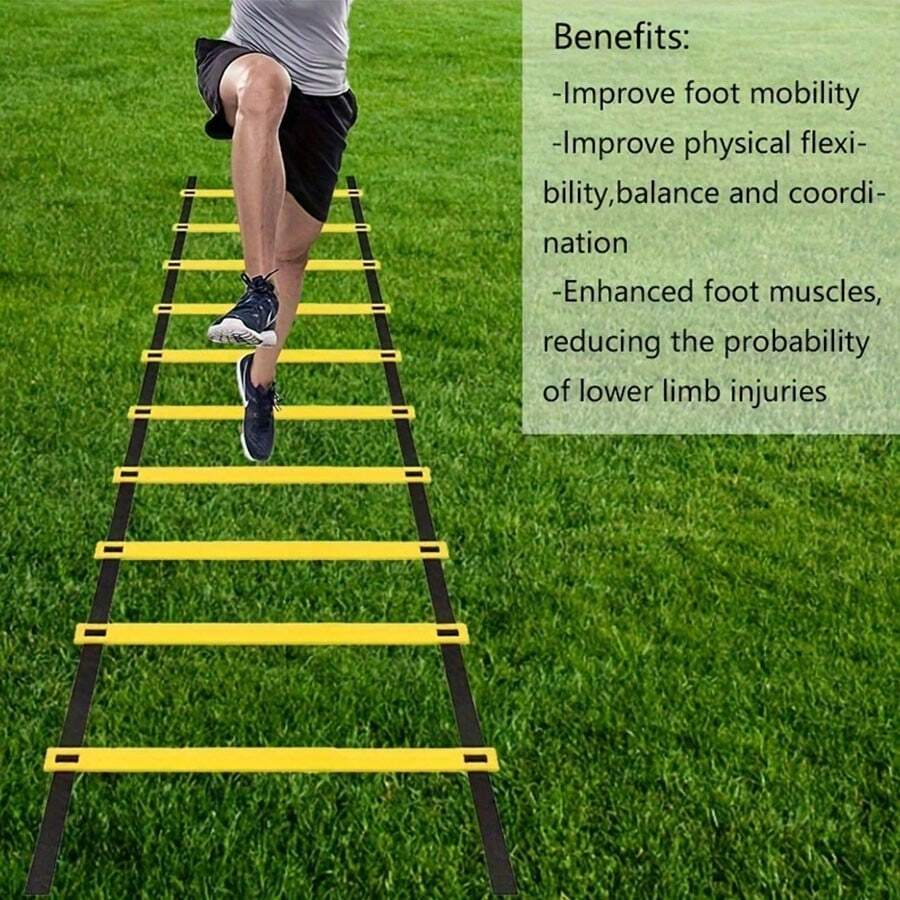6 Meter 12 Rung 40cm Agility Training Ladder, Removable & Portable