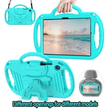 EVA Case With Shoulder Strap, Shockproof Handle Stand And Cartoon Pattern Compatible With IPad 5th/6th/7th/8th/9th/Air4 Generation [9.7inch/10.2inch/10.9inch] &IPad Mini 6th 8.3 Inch And Mini 1st/2nd/3rd/4th/5th Gen 7.9 Inch& Samsung Tablet Galaxy A9/A7 LITE/A9+ 2023/2021 & Fire HD 8 10/12 Gen 8"2020&2022 & Fire HD 10 2023/2021 13/11 Generation/ Fire 7 2022 - Turquoise - View 1