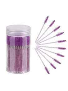 100pcs Disposable Mascara Wands, Crystal Eyebrow Brush (Suitable For Eyelash Extensions), Pink Eyelash Brush (With Storage Box), Eyebrow Brush, Eyeshadow Brush, Spiral Brush - Multicolor - View 25