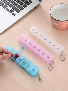 Medicine Box 7 Days A Week, Portable  Mini Large Capacity English Seven Compartment Medicine Box, Medicine Storage Box