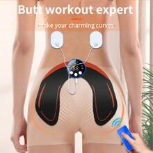 Rechargeable Remote Control Butt Beauty Device, Strengthen Butt Muscles, Lift And Tighten Peach-Shaped Buttocks, Easy-To-Use Fitness Stickers For Men And Women, Muscle Massager For Toning Gluteal Muscles, Suitable For Girlfriends, Wives, Friends,Black