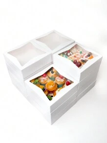 5pcs/10pcs/20pcs Transparent Food Storage Boxes, Suitable For Cakes, Pastries, Chocolates, Cookies, Parties, Birthday, Wedding, Easter
