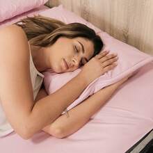 Double Mattress Protector With Elastic 138x188 Waterproof Easy Cleaning - Baby Pink - View 7