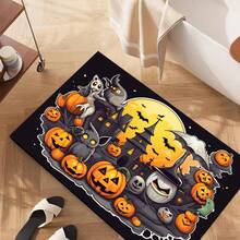 1 tấm thảm bếp in hình bí ngô Halloween, thảm chùi chân chống trượt, phòng ngủ, phòng khách, thảm sàn phòng tắm, trang trí nhà cửa - Nhiều màu - Xem 6