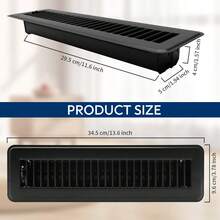 Nắp thông gió sàn 2" X 12" Màu nâu, Thanh thông gió sàn chịu lực cao - Hoàn thiện cao cấp - Bộ phận chuyển hướng thông gió dễ điều chỉnh - Nắp thông gió cho gia đình - Mối hàn chống uốn cong được gia cố - màu đen - Xem 7