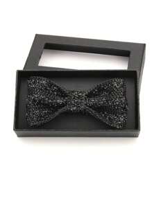 1 pieza Pajarita de cadena de metal con efecto de cristal y patrón de escama de reptil brillante de ABS, accesorio para fiesta/boda/vestimenta formal