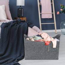 VA-Cerulean Filcowa torba na drewno opałowe 2 sztuki Filcowe torby Wielofunkcyjna torba do przechowywania Jasnoszara / Ciemnoszara składana torba na drewno opałowe Torba na zabawki Torba kominkowa Drewniane kosze do przechowywania w podróży Torba, kosmetyczka, kosmetyczka, organizer wakacyjny, organizer na makijaż o dużej pojemności Etui na makijaż, na szminkę, pędzel, pielęgnację skóry, telefon komórkowy, monetę, małe przedmioty, do domu, prezent, wakacje i festiwal Halloween Boże Narodzenie Wielofunkcyjne zastosowanie - Jasnoszary - Zobacz 4