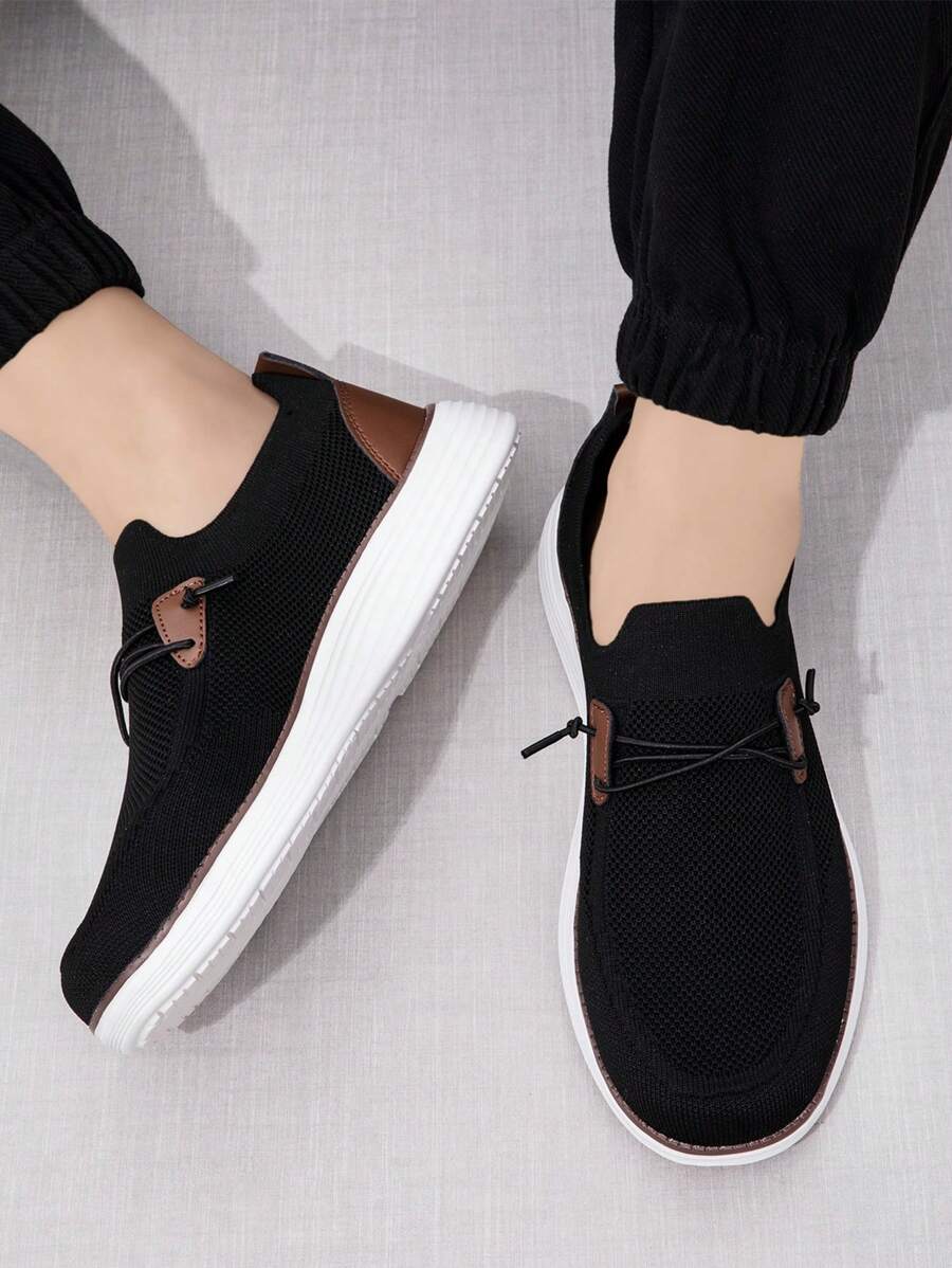 Men's Loafers Casual Boat Shoes Walking Slip On Sneakers Dress Oxfords For Men Fashion Flat Shoes Black Comfortable Leisure Vintage Black - 黑色 - 查看 1