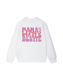 1 pièce Sweat-shirt-shirt ample décontracté à col rond imprimé pour filles, vêtement étudiant de automne/hiver à manches longues - série de sweats à capuche ultime pour chaque jeune