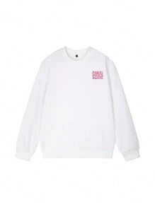 1 pièce Sweat-shirt-shirt ample décontracté à col rond imprimé pour filles, vêtement étudiant de automne/hiver à manches longues - série de sweats à capuche ultime pour chaque jeune