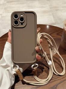 Casing ponsel biasa - Coklat + tali - View 6