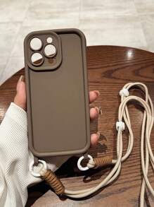 Casing ponsel biasa - Coklat + tali - View 4