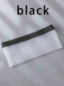 1pc Cute Matte Semi-Transparent Pencil Case, Students Zipper Pencil Pouch, Stationery Bag, Back To School Essential Back To School,Pencil Pouch,School Bag