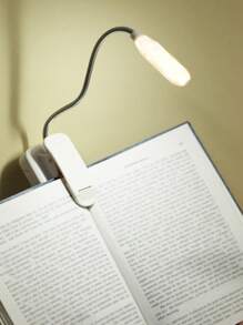 1pc Creative White Light Eye-Care Reading Lamp, With Clip, Adjustable Arm, Battery Powered, Desk Lamp, Suitable For Book Lovers, Also Can Be A Birthday Gift For Friends, Indoor/Outdoor Travel Lighting, Reading Lamp, High-Quality Reading Light - White - View 8