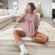 T-Shirt Street Style Sweatshirt Street Fashion Skater Tshirt Fashion Gringa Felling - 淺粉色 - 查看 1