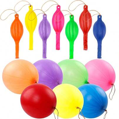 10/20/30/50/100PCS 18inch Punch Balloons Thickened Heavy Duty Punching Balloons With Rubber Bands Handle, Fun Bounce Balloons Birthday Party Favors Decorations (Random Color),Christmas