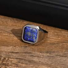 1 件男士青金石戒指 - 藍色 - 查看 2