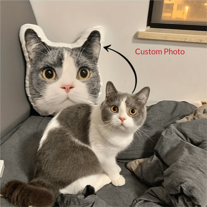 Customized Pet Head Pillow - Double-Sided Printed, Hand Washable, Modern Casual Style, Zipper Closure, Polypropylene Filling, Polyester Cover, Digital Printing, Decorative Multi-Purpose Cushion Christmas Gift, For Anniversaries, For Mother's Day, For Birthdays, For Valentine's Day, For Graduation, For Father's Day, For Weddings, For Housewarming, Sofa, Bed, Car, Tea Room, Bedroom, Bathroom, Living Room, Dining Room,Customized Decorative Pillows,Halloween Edit