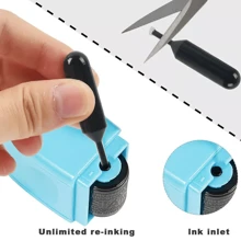 4Pcs ID Theft Protection Stamp Security Data Defender Protect Privacy Roller Set - Blue - View 9