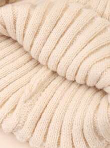 1pc Solid Color Letter Printed Baby Beanie Hat, Vintage Embroidered Boston Warm Knit Cap For Toddler Girl Boy - 1PC - View 3