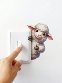 1pc Multi-Style Cute Animal Wall Switch Stickers, Fun 3D Vinyl Decals, Perfect For Bedroom, Bathroom, Easy To Apply And Remove, Aesthetic Home Decor, Room Decoration - Multicolor - View 22