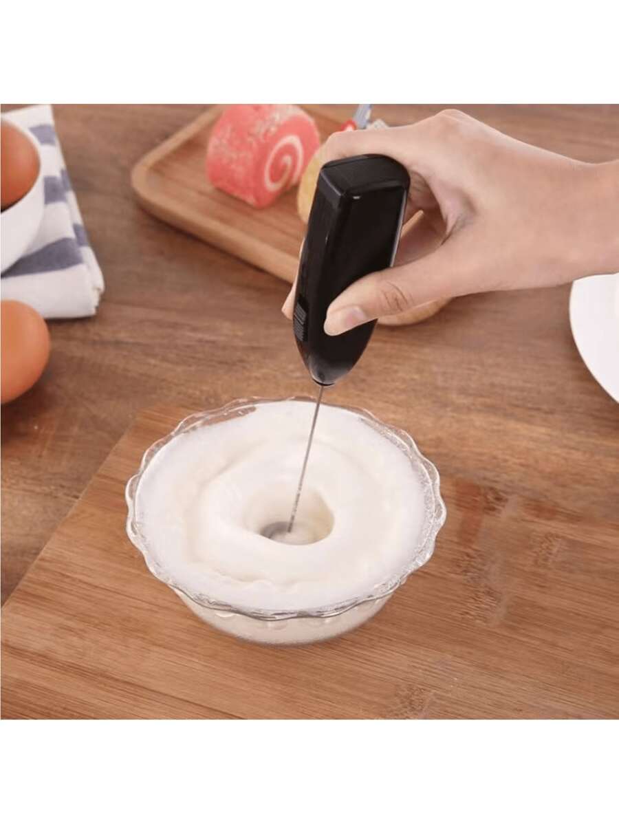 1 件电动咖啡搅拌器、不锈钢奶泡器、手持打蛋器、电动牛奶搅拌器、厨房泡泡饮料搅拌器、迷你厨房搅拌工具 - 彩色 - 查看 1