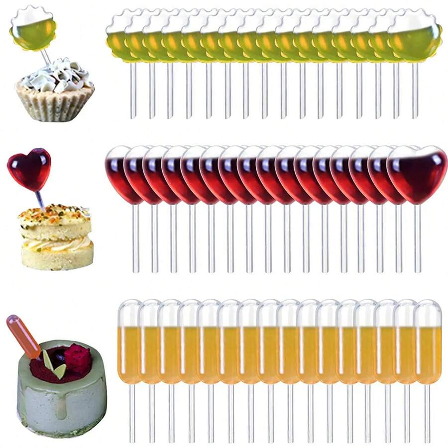 50pcs 4ml Sauce Droppers For Cupcakes Ice Cream Sauce Ketchup Pastries