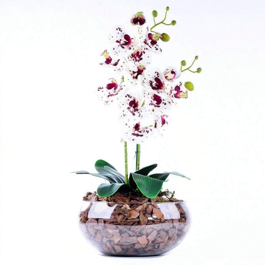 Galho De Orquídea Pintada Planta Galho Folhagem Artificial Decoração