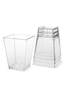 20个5OZ高梯形甜品杯慕斯杯布丁杯透明果冻杯甜点杯蛋糕杯方杯160ml - 白色 - 查看 9