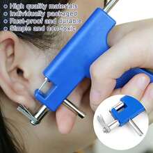 Professional Ear Piercing Gun-With 13 Pairs Stainless Steel Ear Studs & 9 Pairs S925 Silver Ear Sticks-Reusable Ear Piercing Kit - Little Blue Gun - View 8