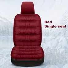 [6 色羽绒坐垫单座] 汽车座椅坐垫，冬季毛绒带靠背汽车座椅坐垫，厚毛绒保暖汽车冬季座椅垫，通用 - 均碼 - 查看 16