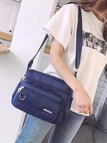 Multi Pockets Shoulder Crossbody Bags For Women Fashion Bags With Adjustable Strap Shopping Purse - 藏蓝色 - 查看 7