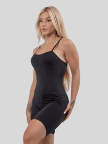 Women's Jumpsuit Petticoat Second Skin Comfortable Breathable - màu đen - Xem 2