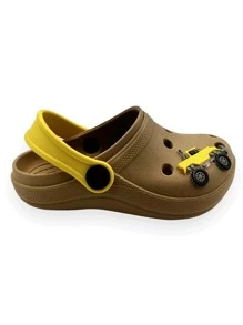 Children's Slippers For Boys And Girls With 3D Designs, Relief, Light, Comfortable - 鏽棕色 - 查看 3