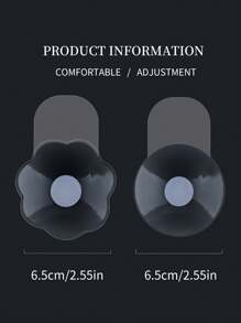 1 Pair Floral Silicone Invisible Bra Nipple Covers, Lift & Push Up, Suitable For All Skin Tones, Fashion Undergarment For Wedding Dresses