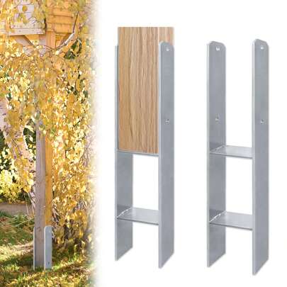 Froadp paket med 2 H stolpfästen 60 cm högt ankare rostfritt stål med beläggning för utomhusfasta installationer Materialtjocklek 5 mm (80/90/100/110/120 mm)