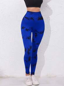 Women's High Waist Tie-Dye Flared Pants Yoga Sports Pants Compression Tights Running Workout Pants