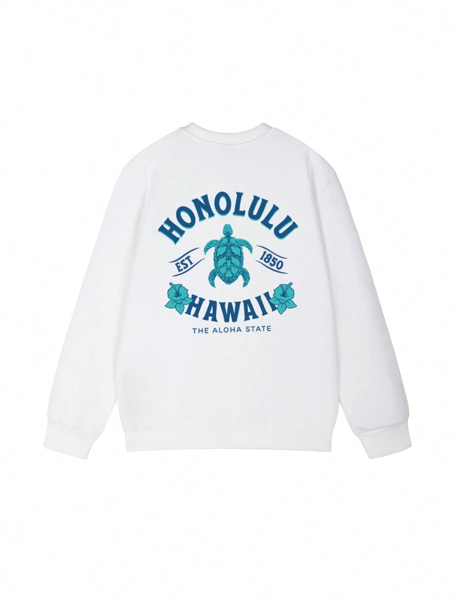 1個 女子向け カジュアル 総柄クルーネックスウェットシャツ、暖かい長袖トップス、学生服、ファッショニスタ、秋冬用 - 個性的なクルーネックスウェットシャツ、動物好きの人にオススメ - ホワイト - チェックする 1