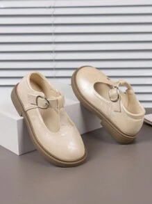 2024 New Girls  Print Pattern Breathable Anti-Slip Elegant Flats - Beige - View 3