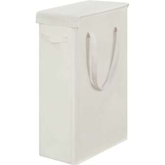 Cesto della biancheria ultra sottile da 65L con coperchio, cestello stretto con maniglia, cesto per biancheria sporca pieghevole e migliorato, scatola di stoccaggio portatile e compatta