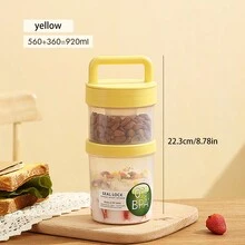 1pc Keep Fit Salad Meal Cup, Single/Double Layered Salad Container For Lunch, Portable Fruit And Vegetable Salad Cups Container With Fork & Salad Dressing Holder