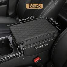 Leather Car Armrest Pad With Side Storage Bag Central Armrest Protection Mat Soft Comfortable Supporting Armrest Scratch Resistant And Wear-Resistant Car Armrest Cushion