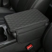 Leather Car Armrest Pad With Side Storage Bag Central Armrest Protection Mat Soft Comfortable Supporting Armrest Scratch Resistant And Wear-Resistant Car Armrest Cushion