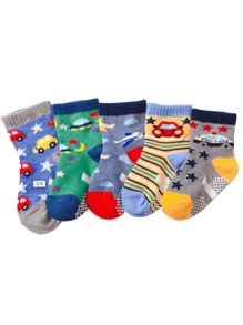 Kit 6 Non-Slip Socks For Boys And Girls, School Day To Day - Multicolor - View 3