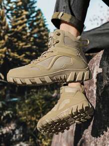 Men's Outdoor High-Top Casual Functional Hiking Shoes, Trekking Boots & Sports Sneakers - Khaki - View 5