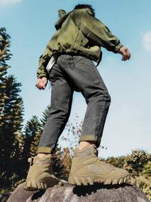 Men's Outdoor High-Top Casual Functional Hiking Shoes, Trekking Boots & Sports Sneakers - Khaki - View 1